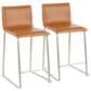 Lumisource Mara Counter Stool with Camel Cushion in Stainless Steel (Set of 2), , large