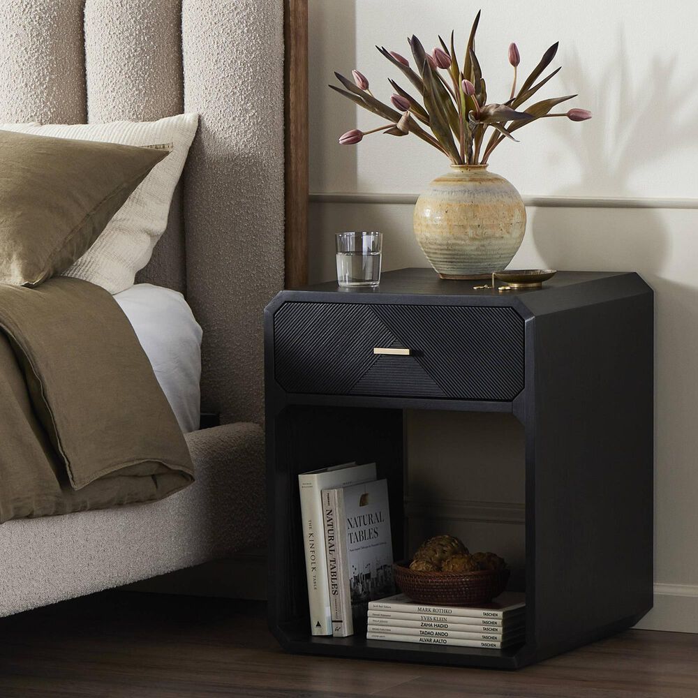 Four Hands Caspian Nightstand in Black Ash, , large