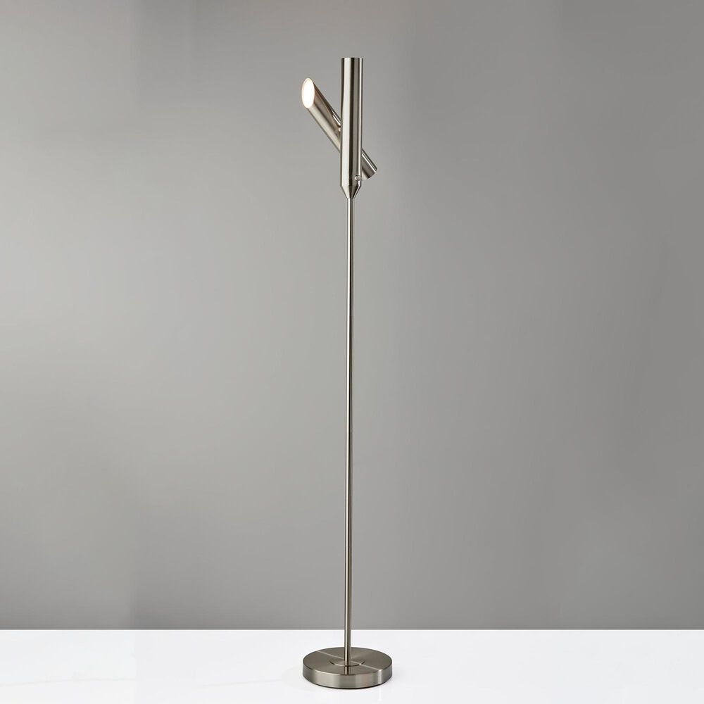 Adesso Vega LED Torchiere in Brushed Steel, , large