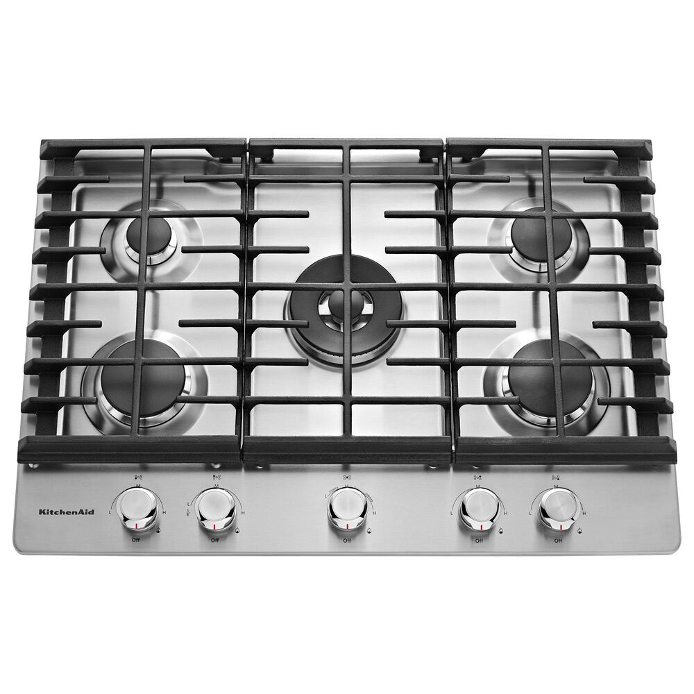 KitchenAid 2-Piece Kitchen Package with Juniper 30" Smart Double Wall Oven and Stainless Steel 30" Gas Cooktop, , large