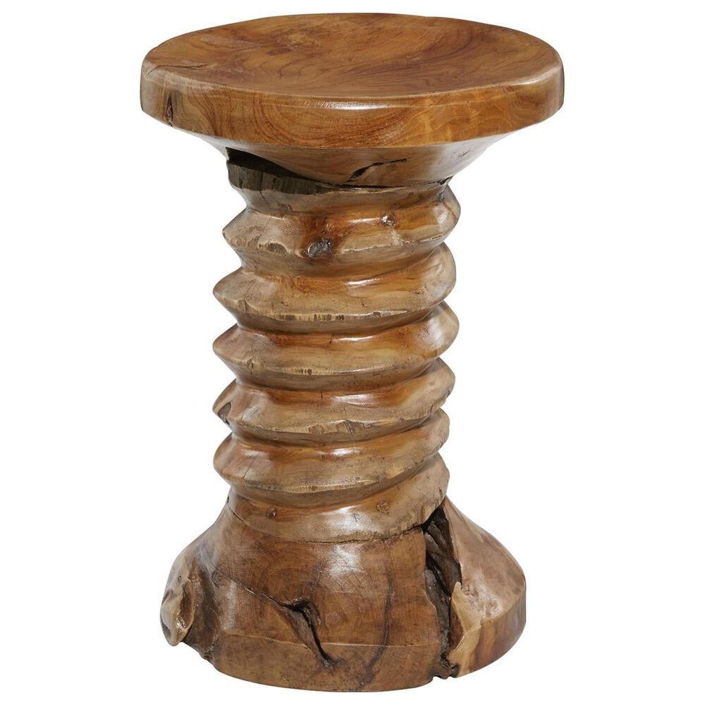 Maple and Jade Handmade Live Edge Accent End Table in Brown, , large