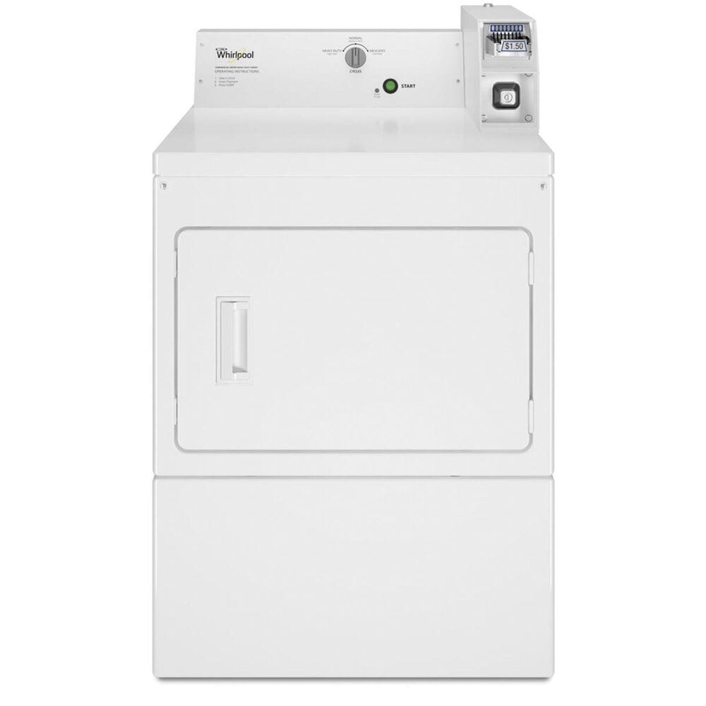 Whirlpool Commercial Electric Super-Capacity Dryer With Coin-Slide in White, , large