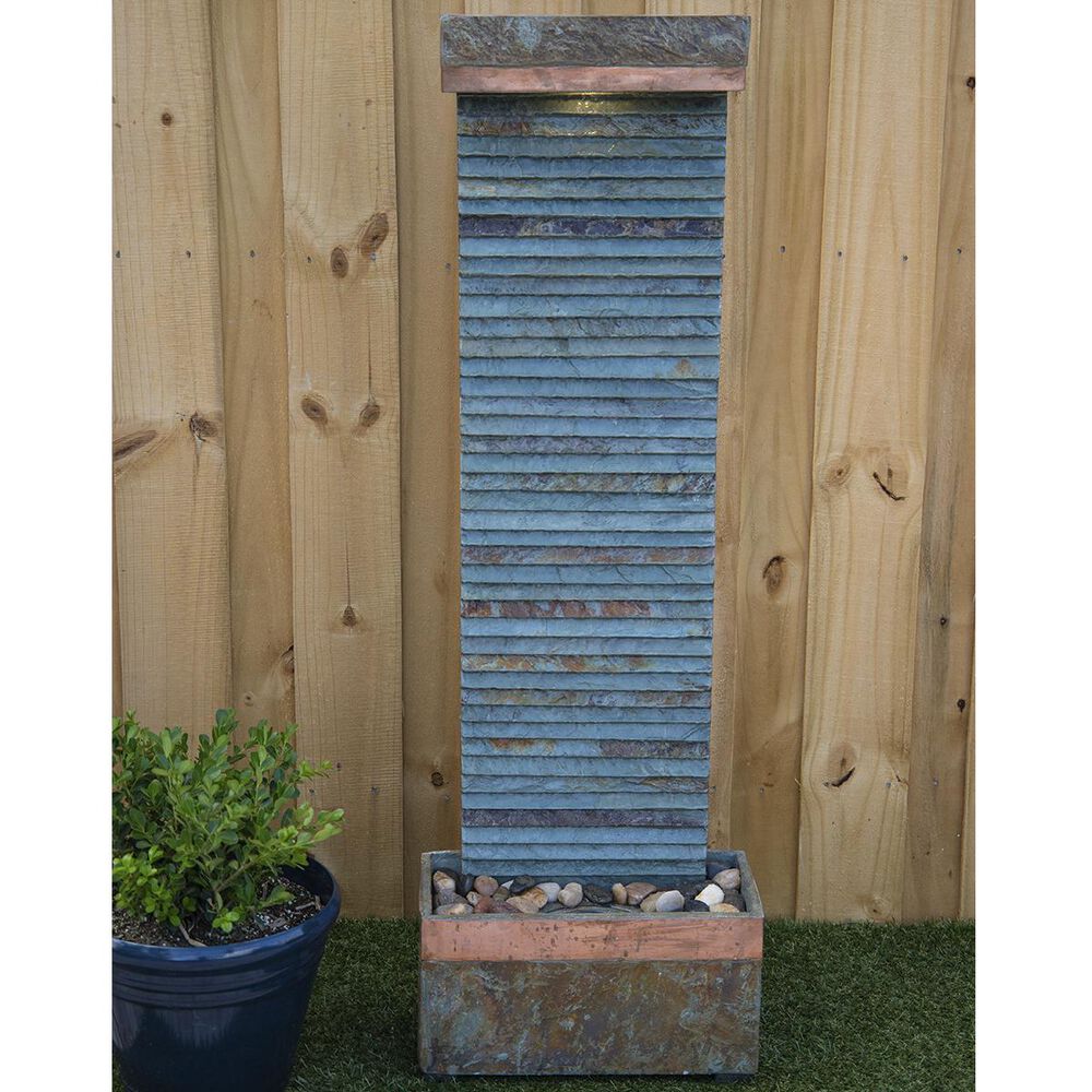 Kenroy Stave Indoor/Outdoor Fountain in Slate and Copper, , large