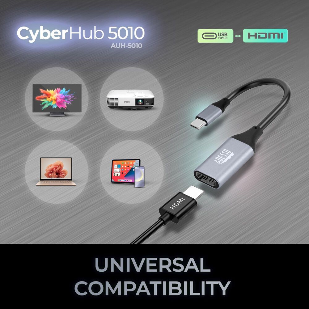 Adesso USB C to HDMI Adapter in Silver, , large