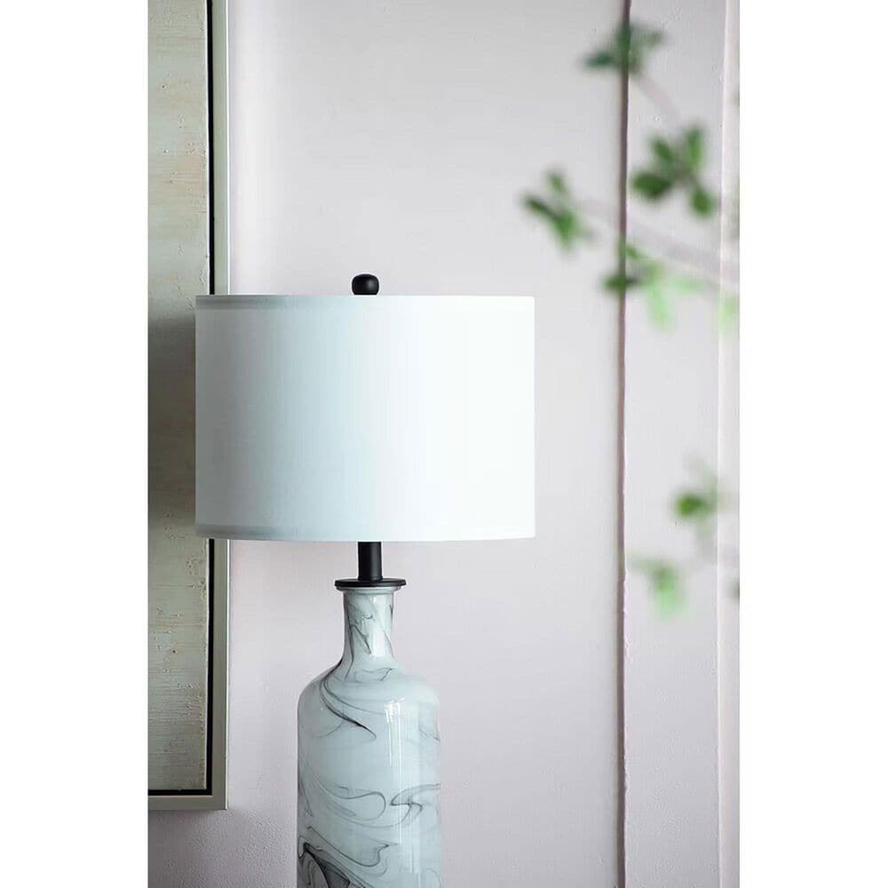 A&amp;B Home Sarris Swirl Table Lamp in Gray and White, , large