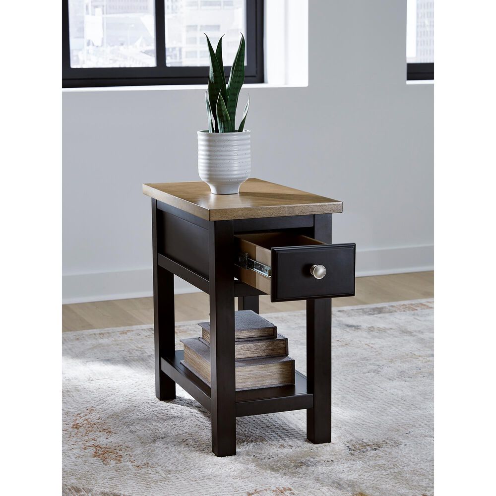 Ashley Drazmine Chairside End Table in Brown and Dark Chocolate, , large