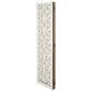 Maple and Jade 3-Panel Partition Room Divider Screen with Carved Designs in Matte White and Brown, , large