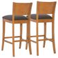Linon Home Decor Talabis Bar Stool with Grey Cushion in Brown (Set of 2), , large