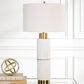 Uttermost Ruse Table Lamp in Whitewashed and Brushed Brass, , large