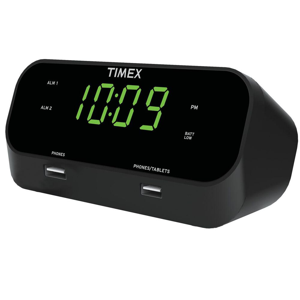 Timex RediSet Dual Alarm Clock With USB Charging, , large