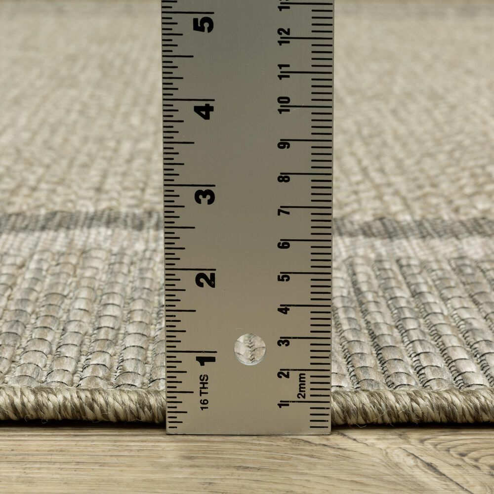 Oriental Weavers Tortuga TR06A 1&#39;10&quot; x 7&#39;6&quot; Beige and Black Runner, , large