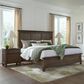 Riva Ridge Oxford King Panel Bed with Two Nightstands in Cocoa with AC Outlets and USB Ports, , large