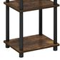HOMLUX 3-Tier Turn-N-Tube End Table in Amber Pine and Black (Set of 2), , large