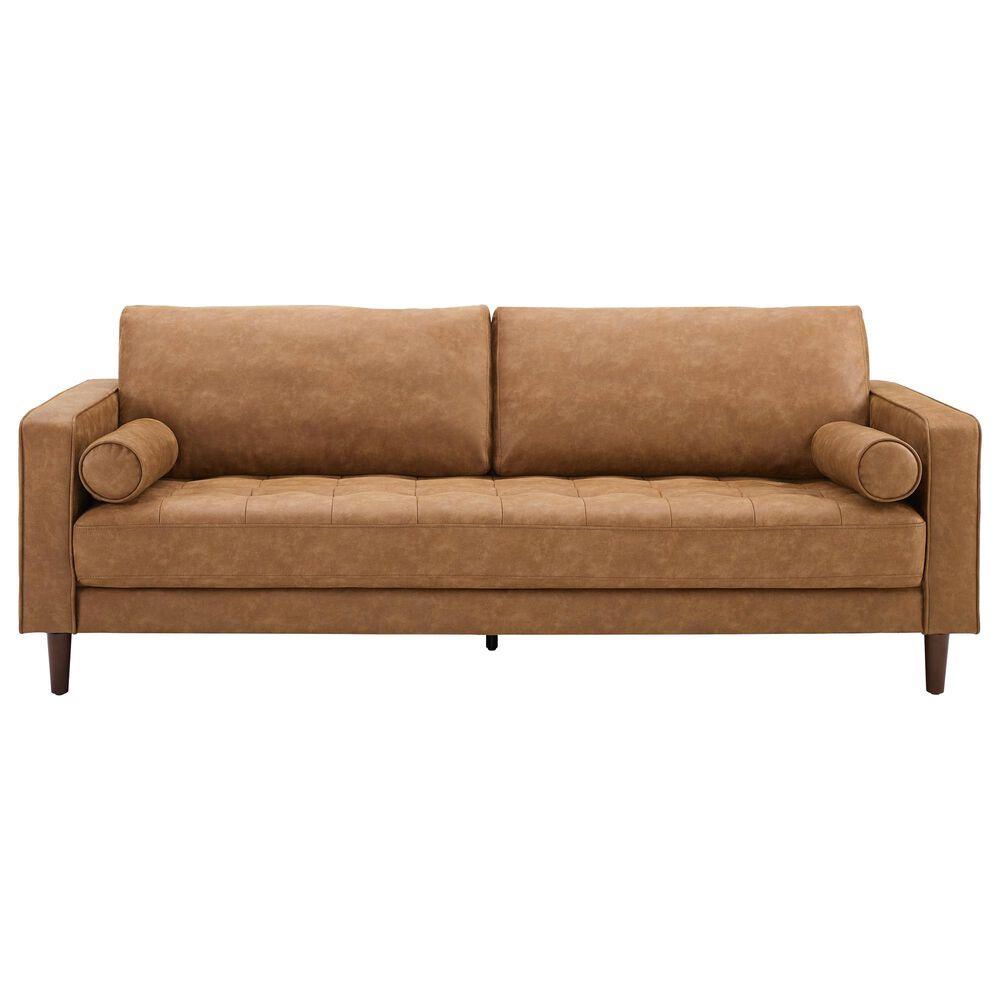 Tov Furniture Cave 88" Stationary Sofa in Brown NFM