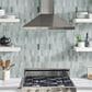 MS International Icelandic Green 12" x 12" Polished Marble Picket Mosaic Tile, , large