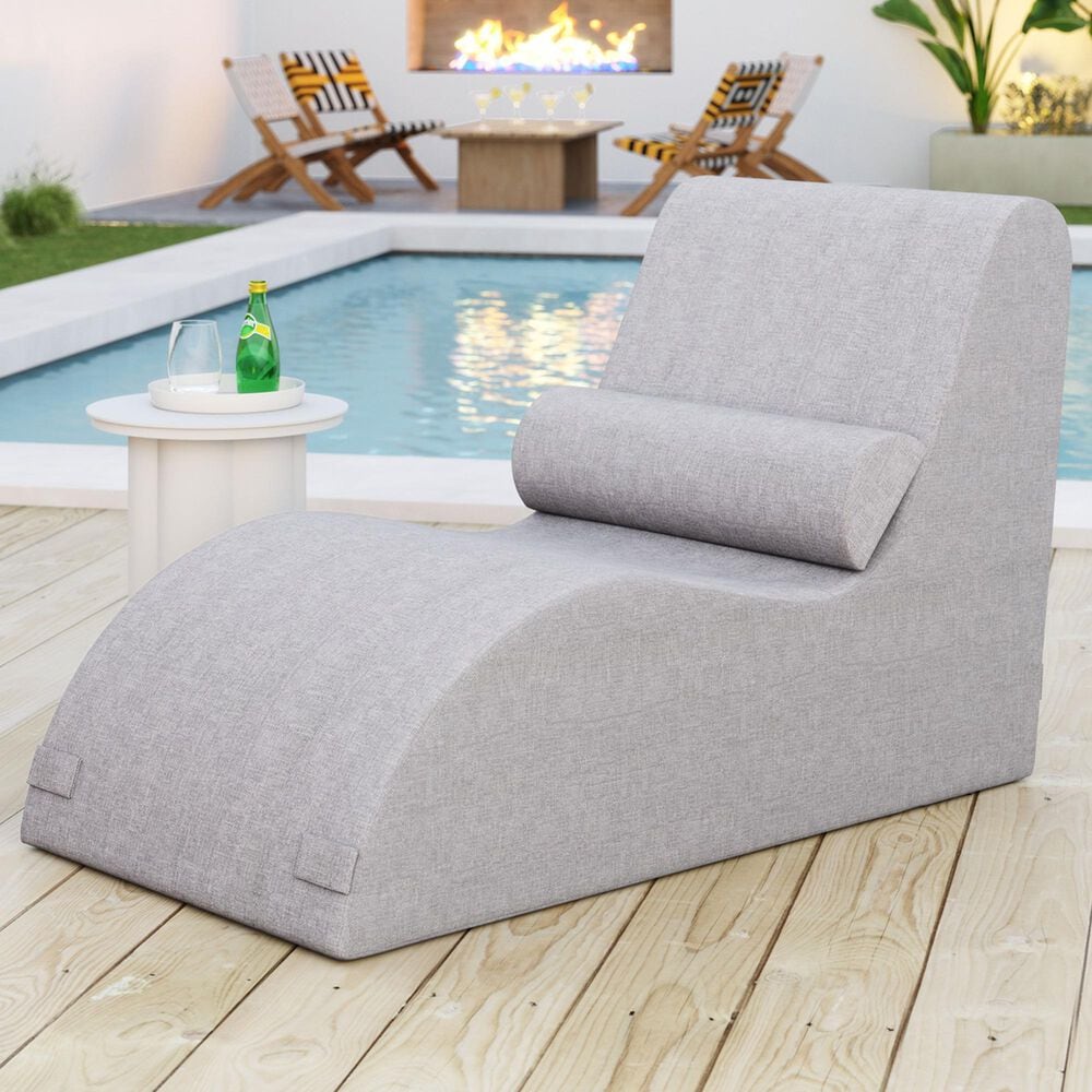 Zuo Modern Luanda Patio Chaise Lounge Chair in Gray, , large