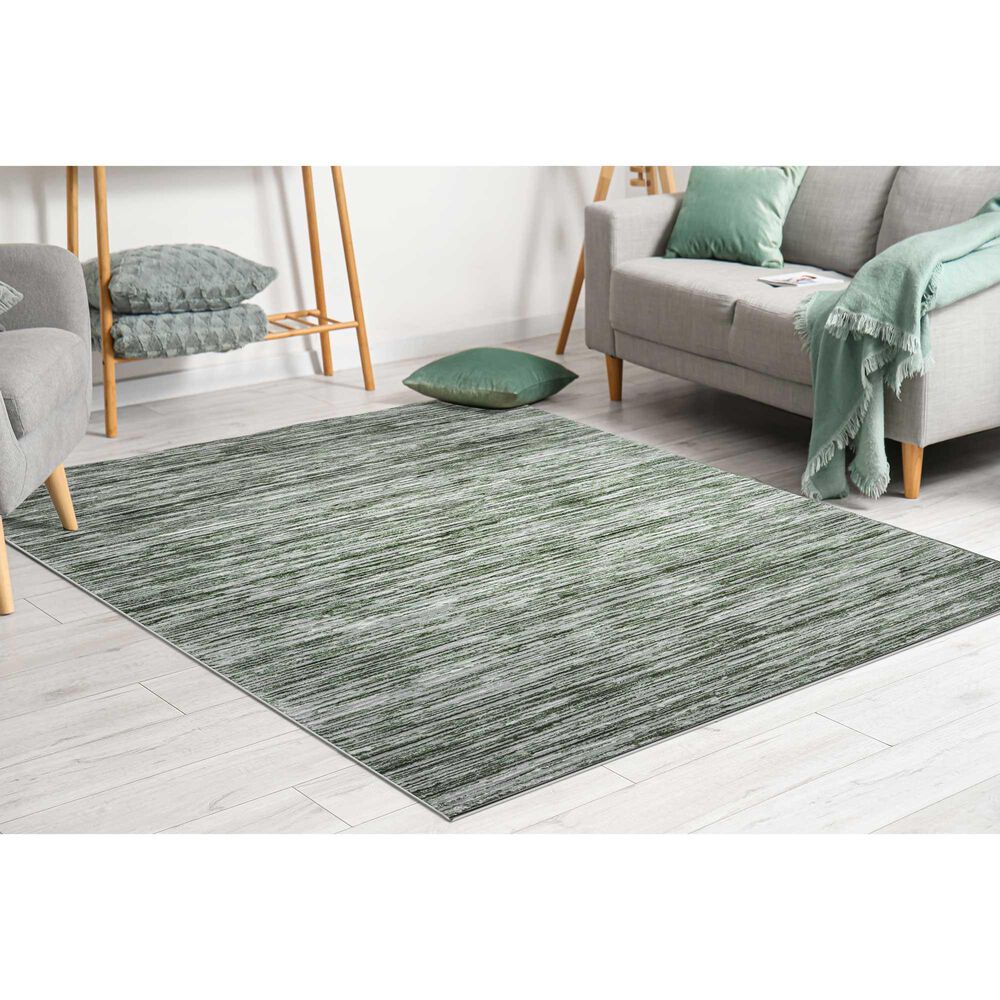 Radici USA Davide Striped 7&#39;10&quot; x 10&#39;6&quot; Green Area Rug, , large
