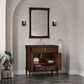 James Martin Kinnsden 36" Single Bathroom Vanity in Sable Oak with 3 cm Charcoal Soapstone Silestone Top and Rectangular Sink, , large