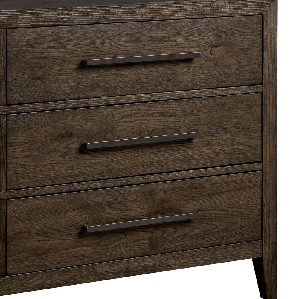 Hawthorne Furniture Norwich 6 Drawer Dresser in Dark Rustic Oak, , large