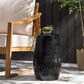 Hearth and Haven Ruby Outdoor Barrel End Table with Lace-Cut Design in Black, , large