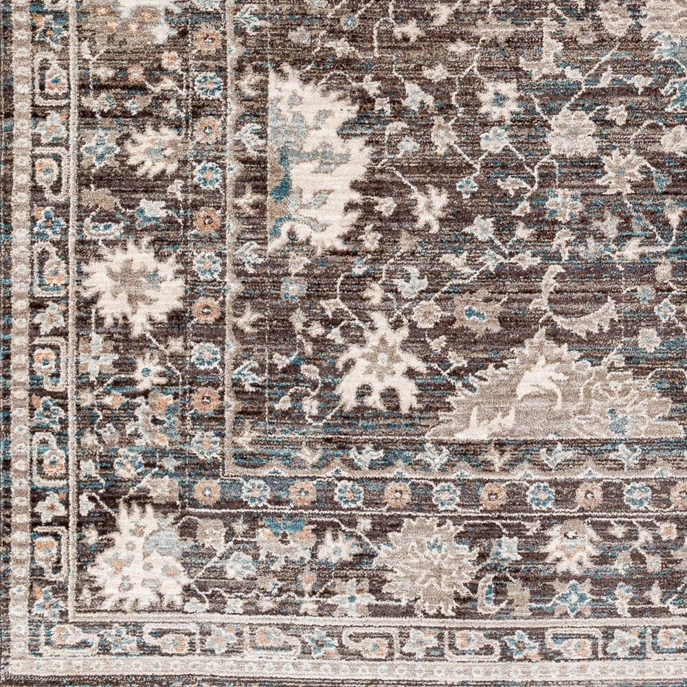 Surya Carlisle 5&#39;3&quot; Round Dark Brown, Ivory, Light Sage, Dusty Pink, Pale Blue and Olive Area Rug, , large
