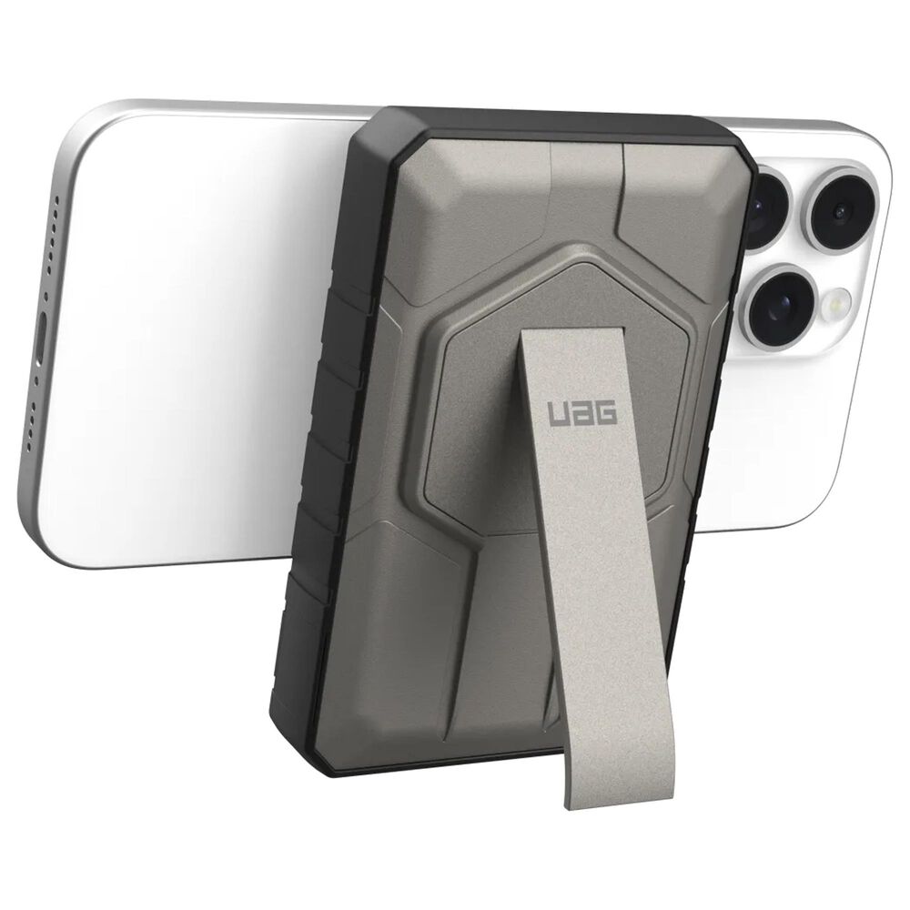UAG Rugged 10K Wireless Power Bank with Stand in Black and Titanium, , large