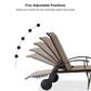 HOMLUX 3-Piece Patio Chaise Lounge Set with Wheels in Brown, , large