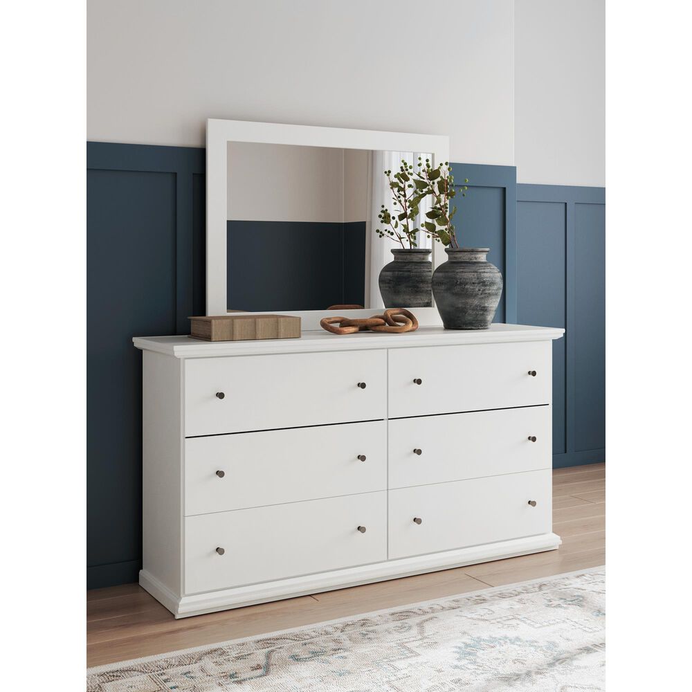 Ashley Bostwick Shoals Bedroom Mirror in White, , large