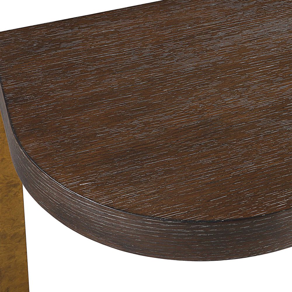 Uttermost Palisade Console Table in Coffee Oak and Antique Gold, , large