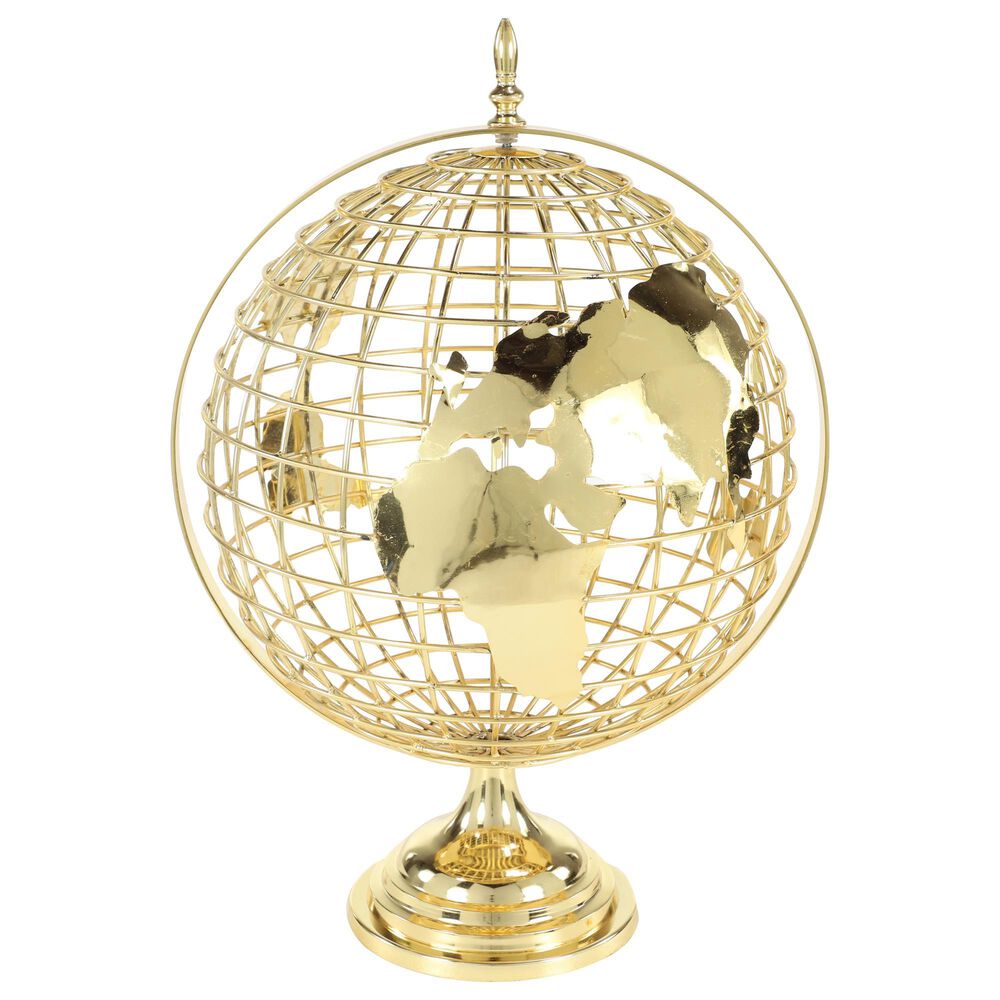 Maple and Jade 17" x 25" Globe in Gold, , large
