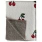 Creative Coop Little One Cotton Knit Baby Blanket with Cherries in Cream, Red and Green, , large
