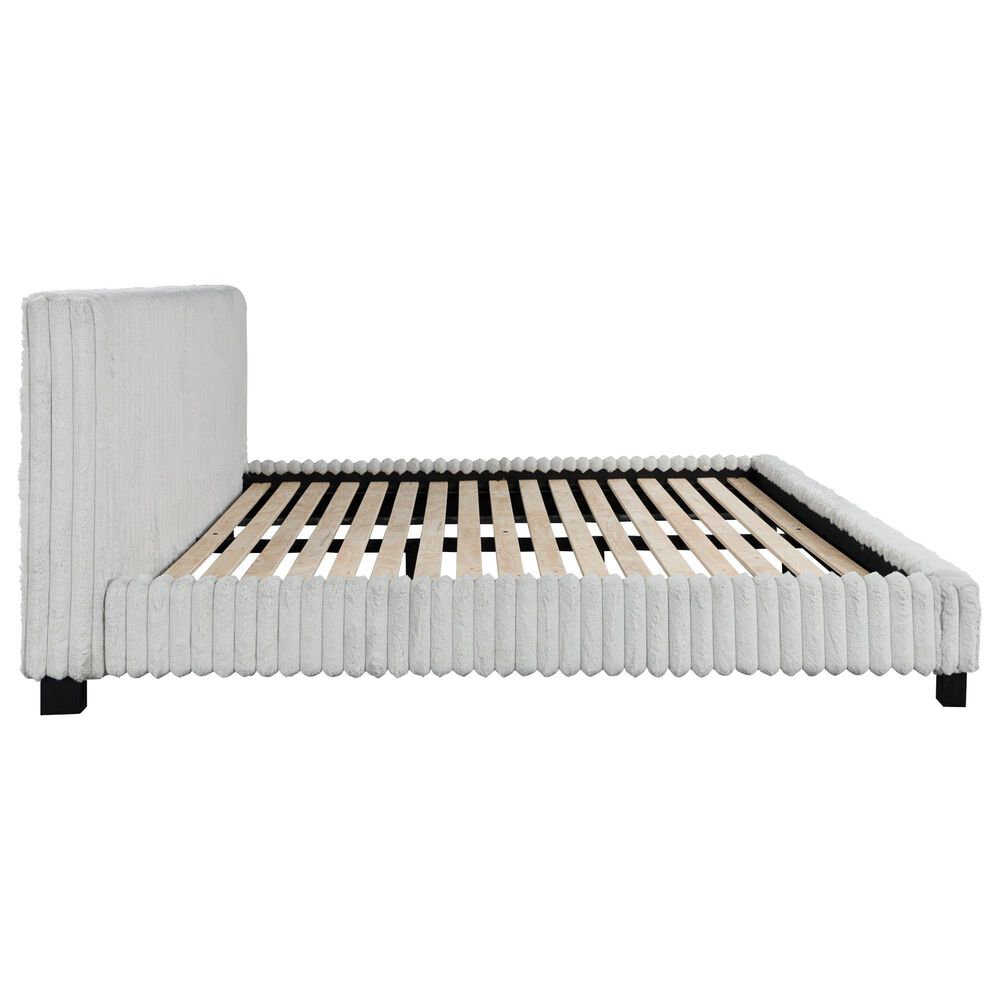 Ashley Zuraleus 4-Piece King Upholstered Platform Bedroom Set in Matte White, , large