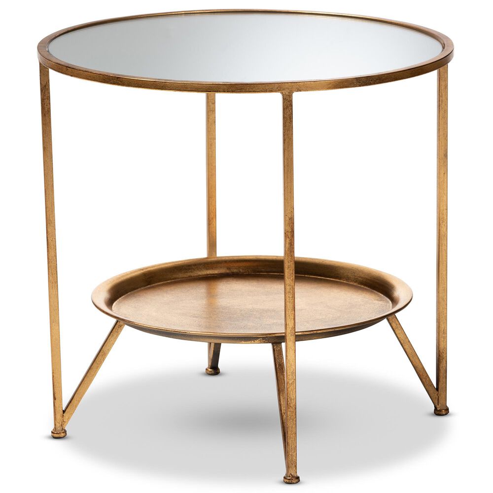 Baxton Studio Tamsin Accent Table in Antique Gold, , large