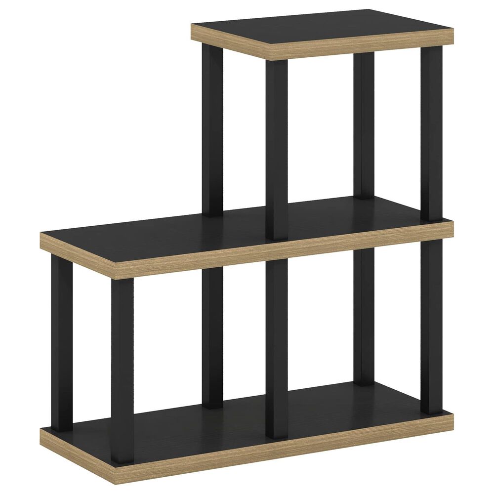 HOMLUX 3-Cube Display Bookshelf in Americano and Black, , large