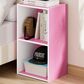 HOMLUX 2-Tier Open Shelf Bookcase in Pink and White, , large