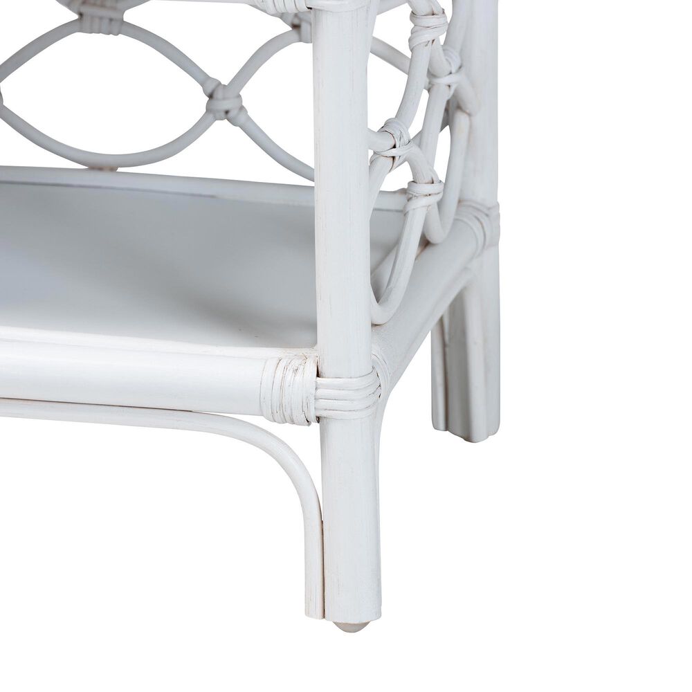 Baxton Studio Akane 1-Drawer Nightstand in White, , large