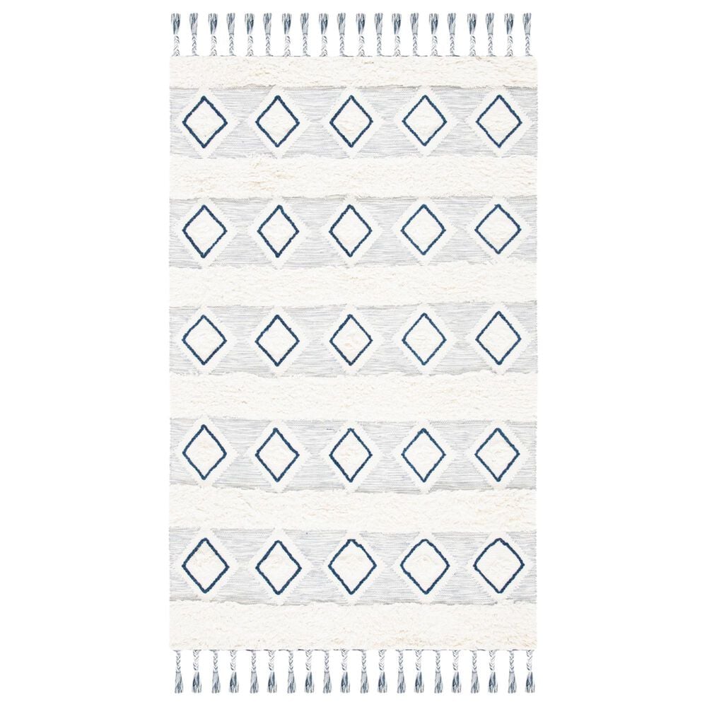 Safavieh Natura NAT678A 3" x 5" Ivory and Blue Area Rug, , large