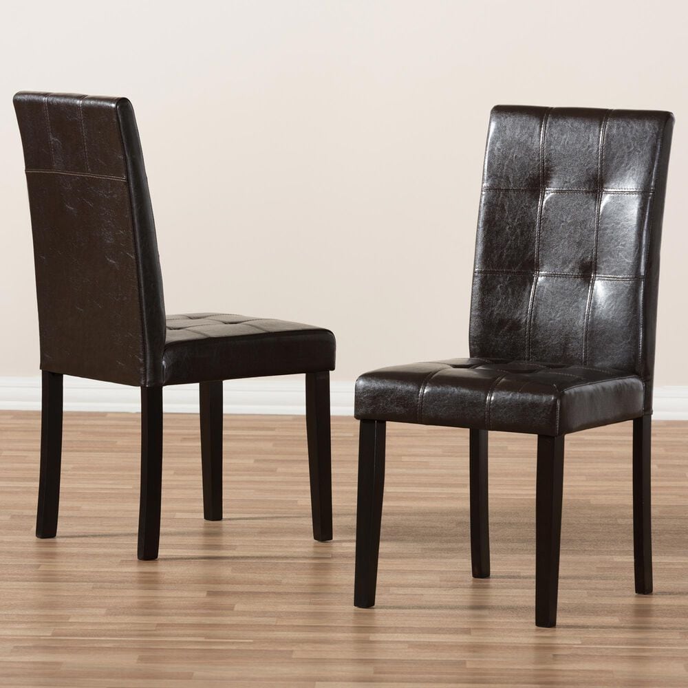 Baxton Studio Avery Side Chair in Dark Brown (Set of 2), , large