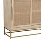 37B Urban Boho Raphael Cabinet with Two Sliding Doors in Natural and Gold, , large