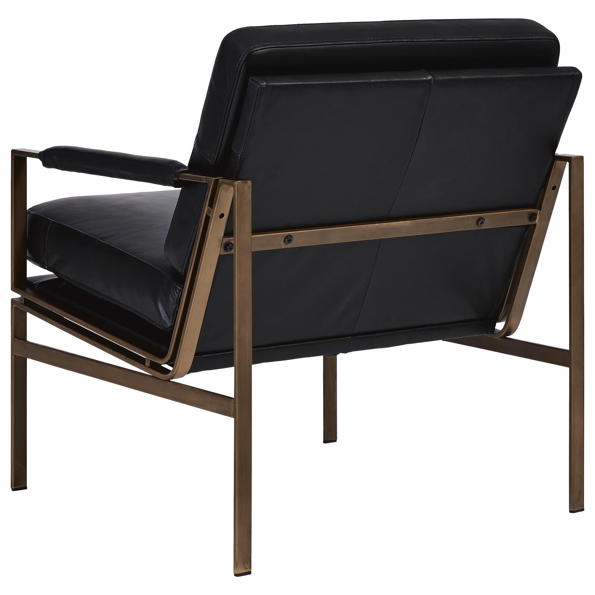Signature Design by Ashley Puckman Leather Accent Chair in Black NFM