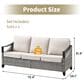 Sunwell Garden Patio Sofa with Metal Arms in Beige, , large