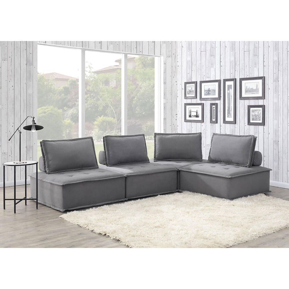 37B Paxton Armless Chair in Columbia Charcoal, , large