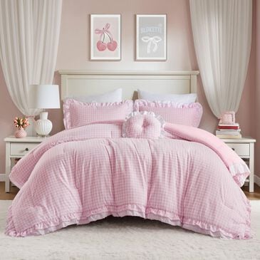 Hampton Park Rowena 4-Piece Full/Queen Comforter Set in Pink, , large