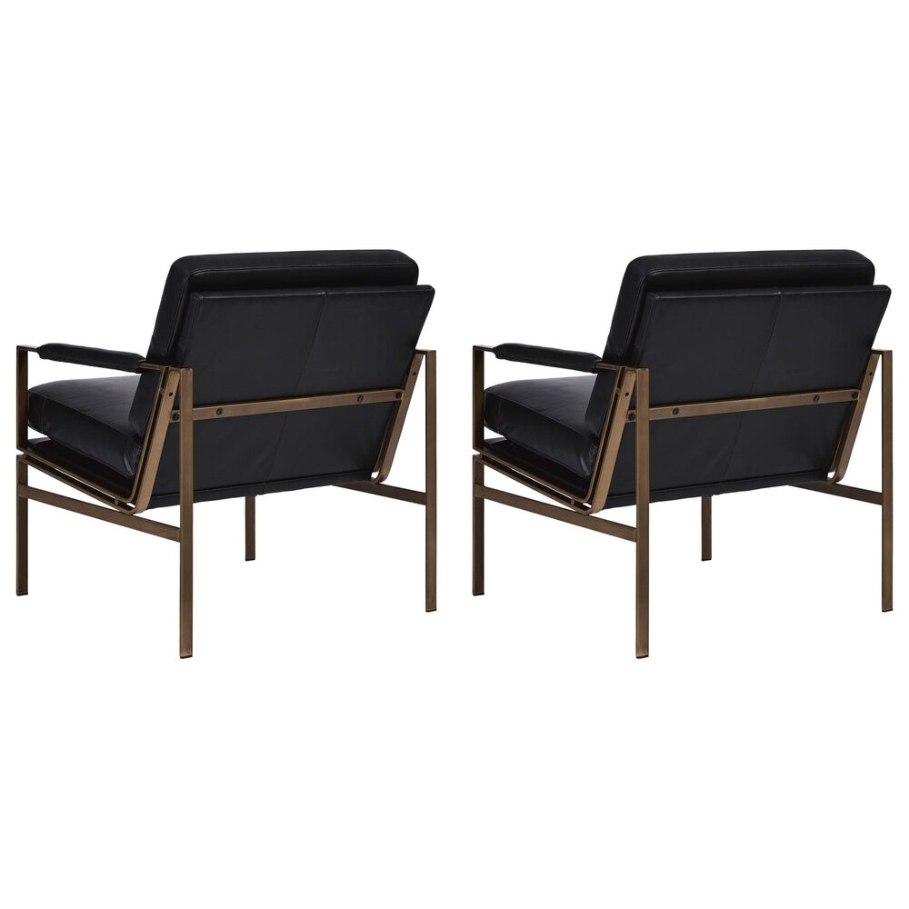 Ashley Puckman Accent Chair in Black (Set of 2), , large
