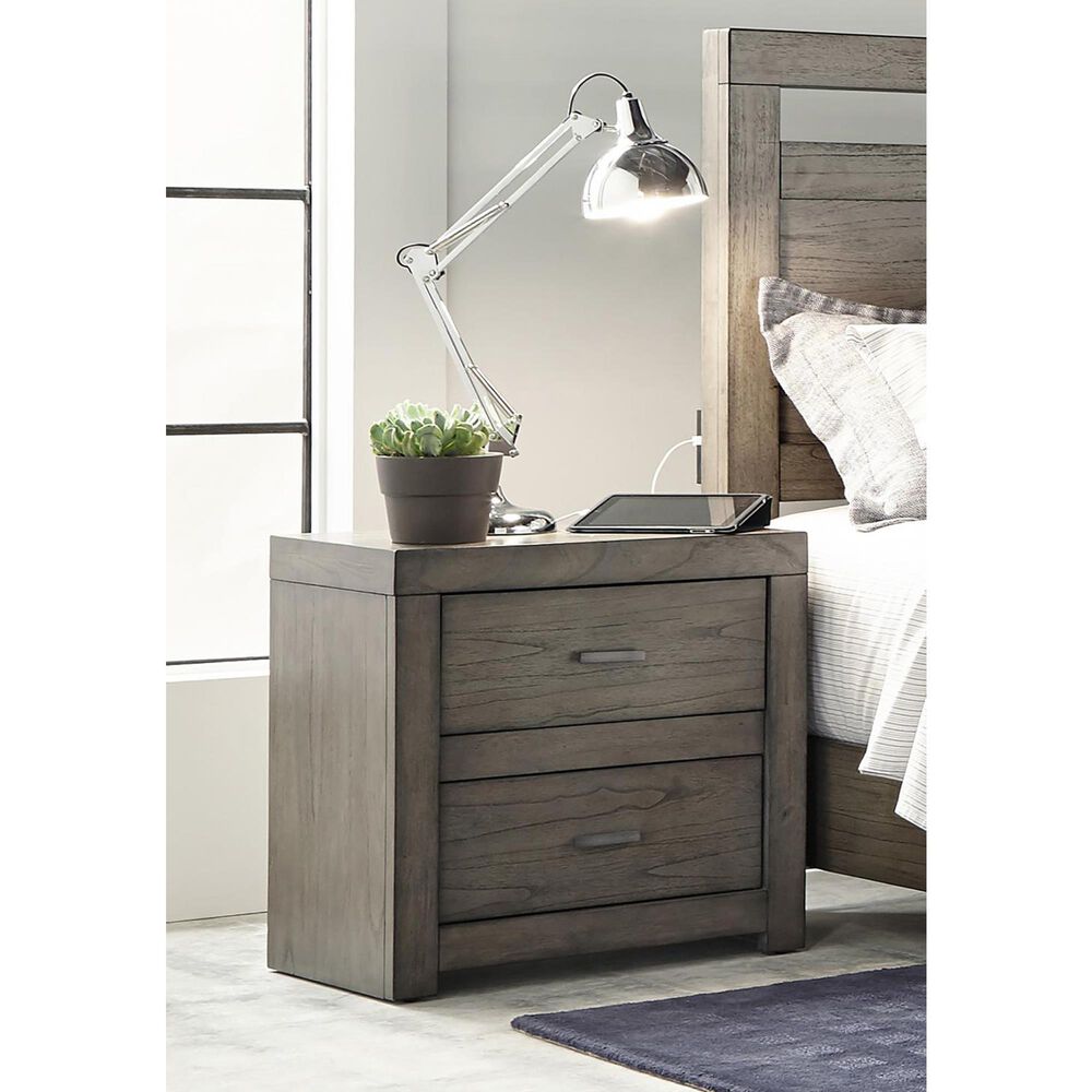Riva Ridge Modern Loft 4-Piece Queen Bedroom Set in Greystone, , large