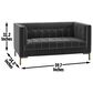 37B Isaac Channel Stitched Stationary Loveseat in Moonlight Gray Velvet, , large