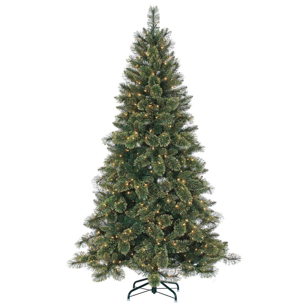 The Gerson Company 6" Pre-Lit Cashmere Pine Christmas Tree in Green, , large