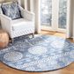 Safavieh Micro-Loop MLP607M 5" Round Blue and Ivory Area Rug, , large
