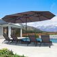 HOMLUX 15" Outdoor Double-Sided Market Umbrella with Base in Grey, , large