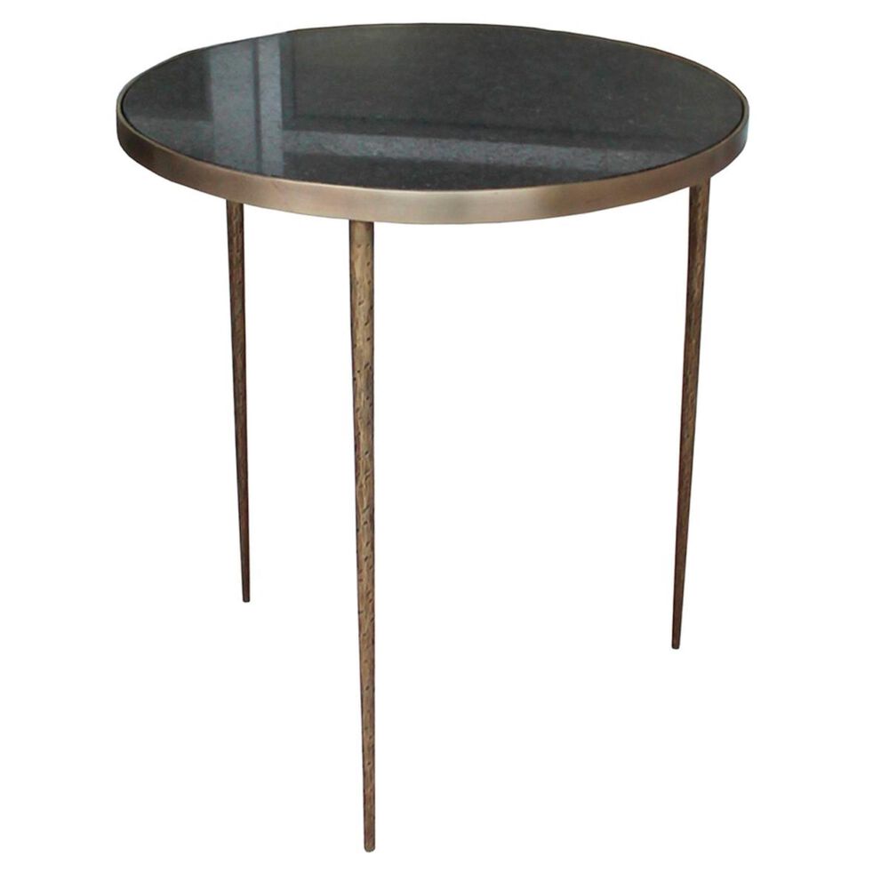 Blue Sun Designs Graham Side Table in Metal and Black Marble, , large